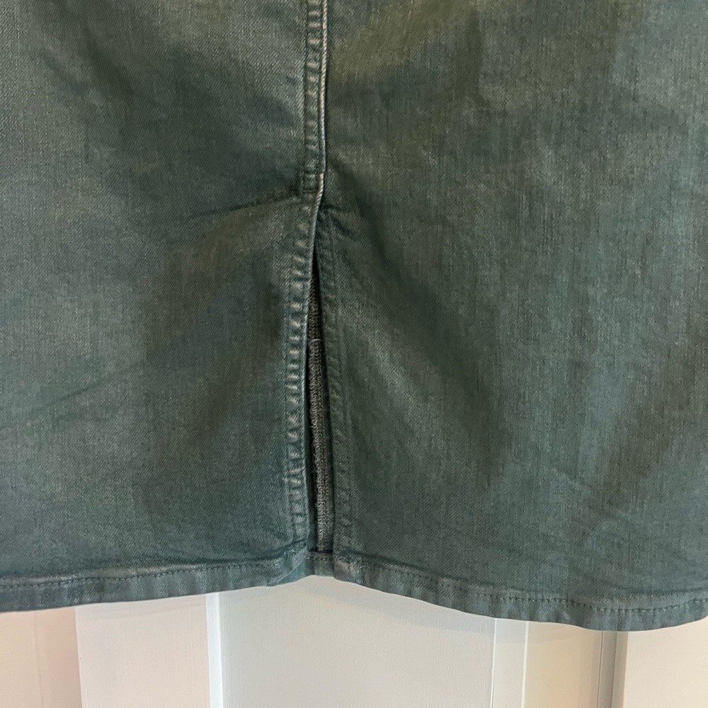 Pilcro Coated Denim Pencil Skirt Green size 4 - Picture 8 of 10
